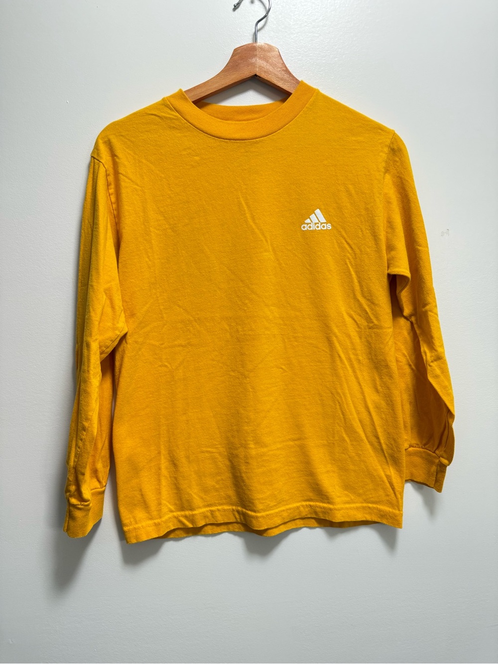 Adidas Men’s Long-Sleeve Crewneck Tee — Mustard Yellow